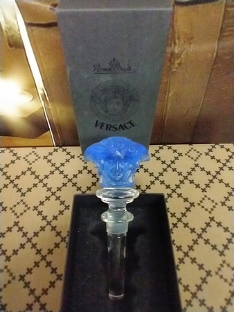 Versace Rosenthal Medusa Bottle Stopper - Blue